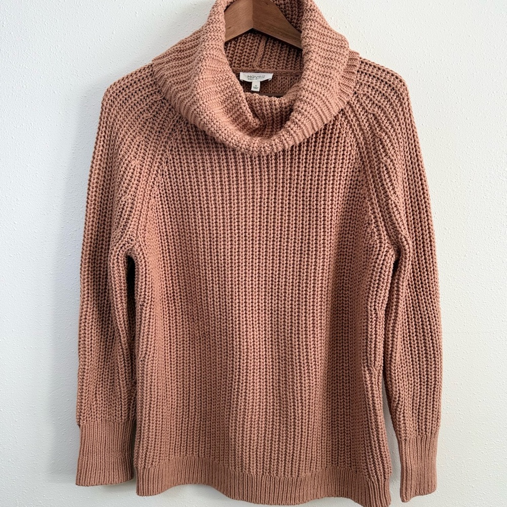 Haven Well Within Chunky Knit Cowl Neck Sweater Medium Neutral Cozy